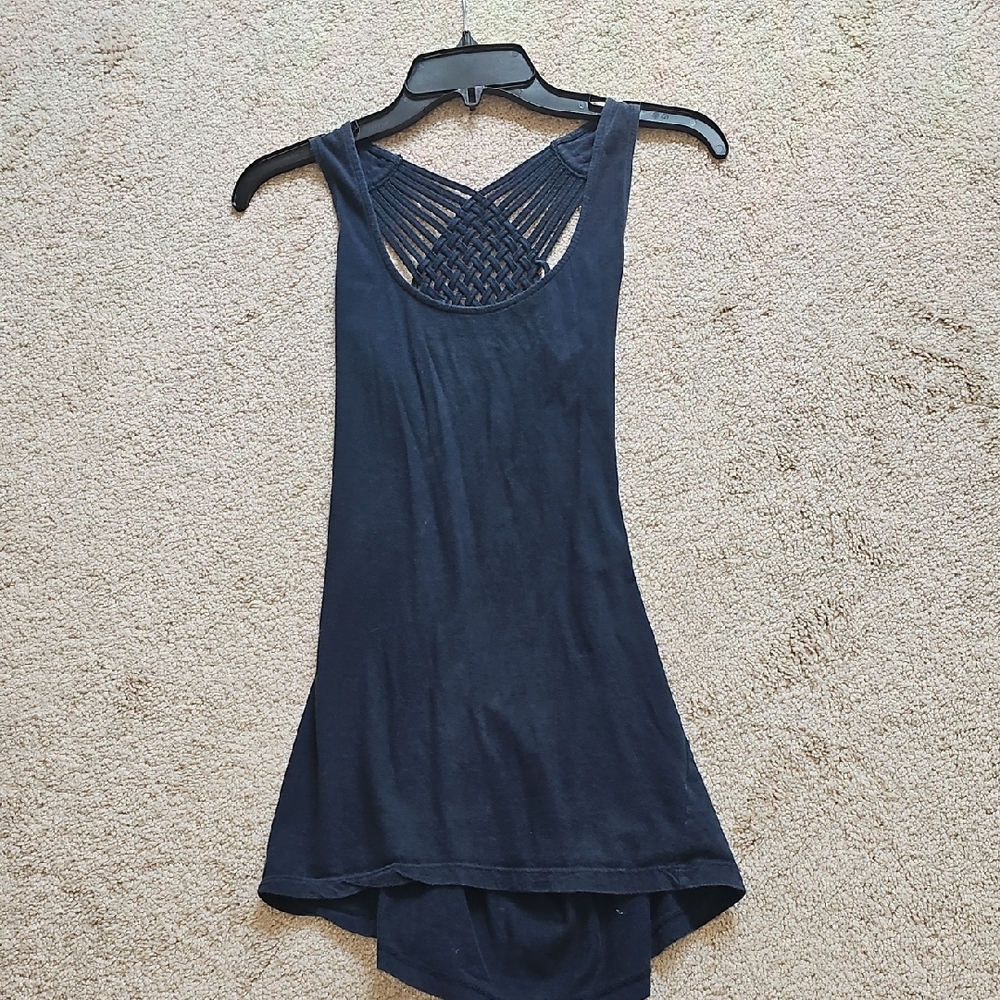 Free People Navy Blue Open Back Tunic Size S